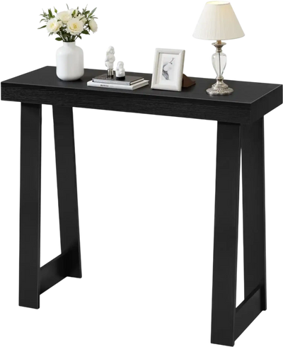 VEVOR 36 in Console Table, Modern Desk Behind the Couch, Wooden Rectangle Entrance Desk, Narrow Long Sofa Table Accent Stand, Ideal for Hallway, Bedroom, Living Room, Foyer, Easy Assembly, Black
