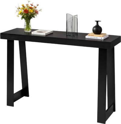 VEVOR 46 in Console Table, Modern Desk Behind the Couch, Wooden Rectangle Entrance Desk, Narrow Long Sofa Table Accent Stand for Hallway, Bedroom, Living Room, Foyer, Easy Assembly, Black