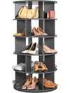 VEVOR 5 Tiers Rotating Shoe Rack Tower, 360°Spinning Shoe Display, Revolving Shoe Rack Storage Round Carousel, Lazy Susan Shoe Rack Organizer, Ideal for Bedroom, Living Room, Entryway, Black