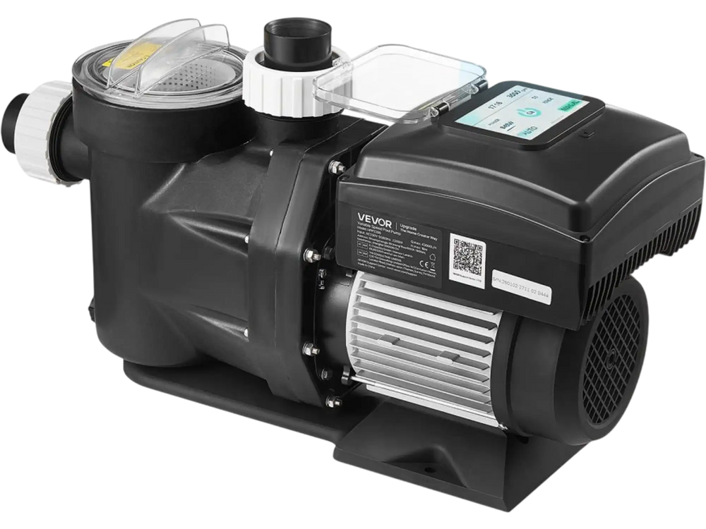 VEVOR Variable Speed Pool Pump, 3 HP, AC 220-240V, 190 GPM, In/Above Swimming Pool Pump with Filter Basket, Powerful Self Priming, Programmable Timer, for Inground and Above Ground Swimming Pool