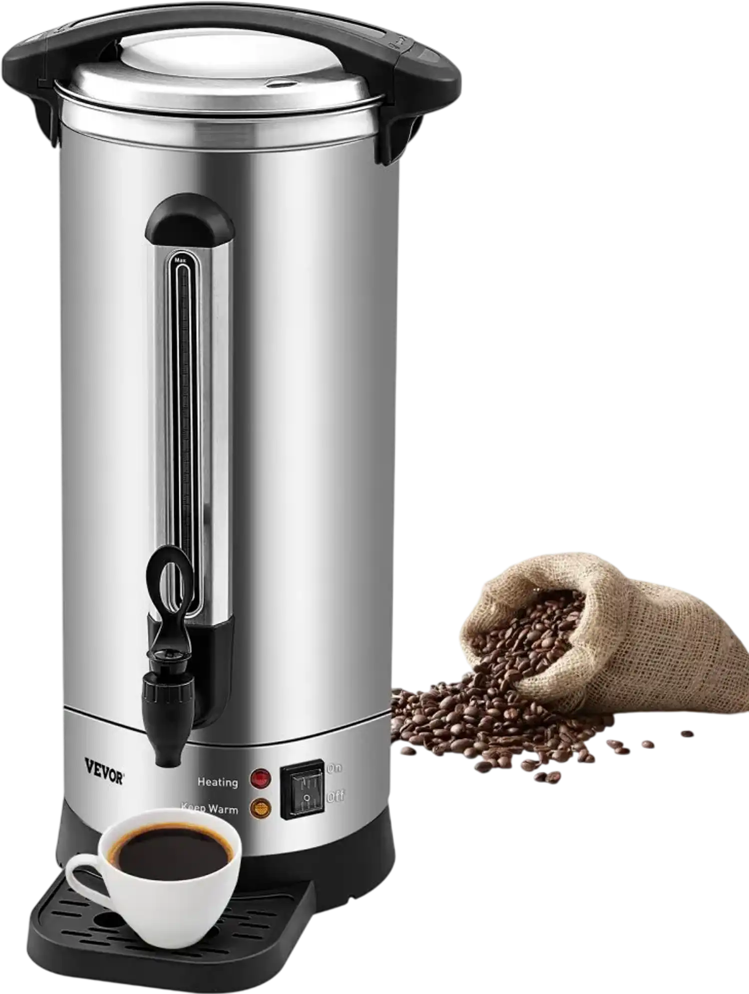 Vevor Commercial Coffee Urn 110-Cup Stainless Steel Coffee Dispenser New