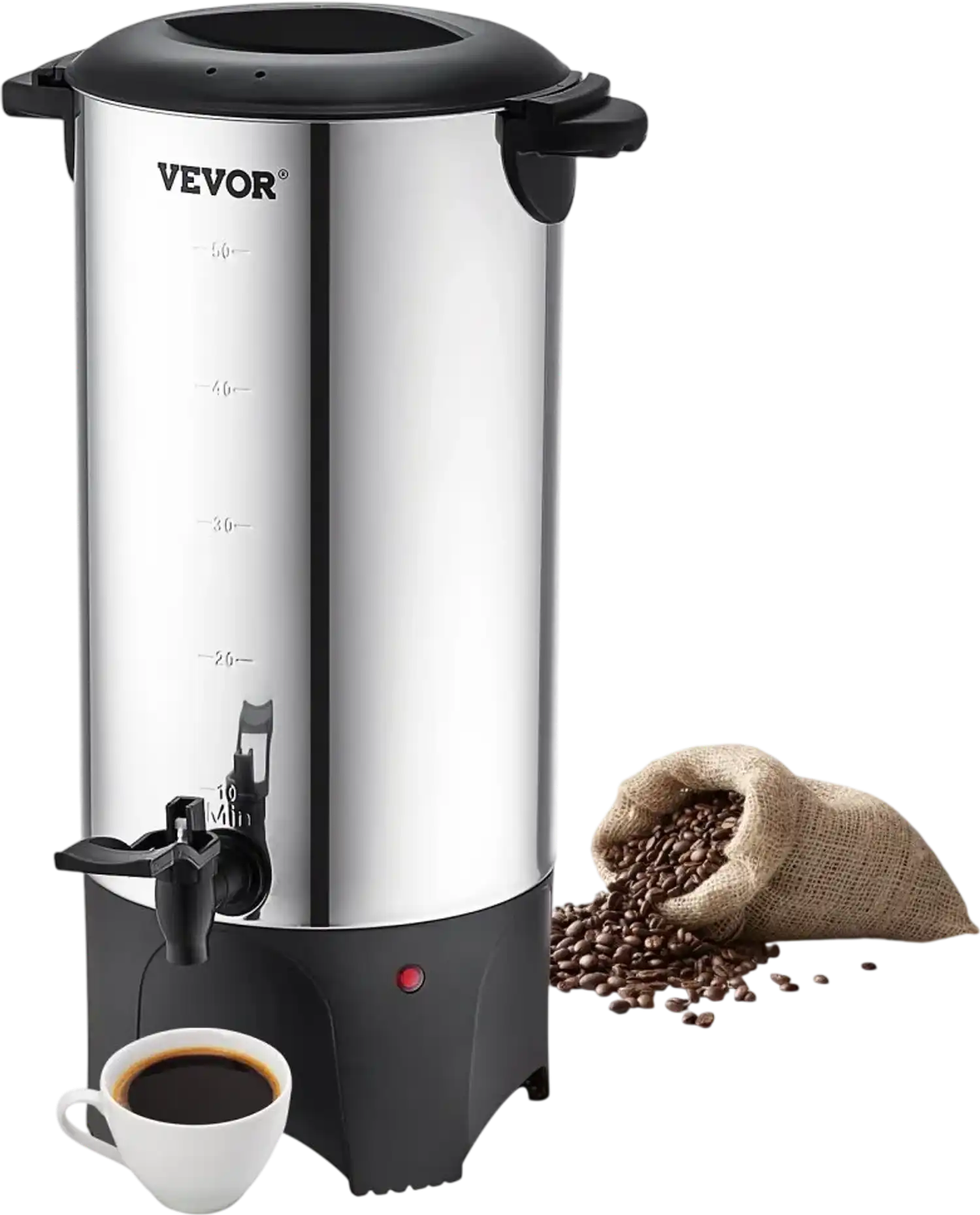Vevor Commercial Coffee Urn 50-Cup Stainless Steel Coffee Dispenser New
