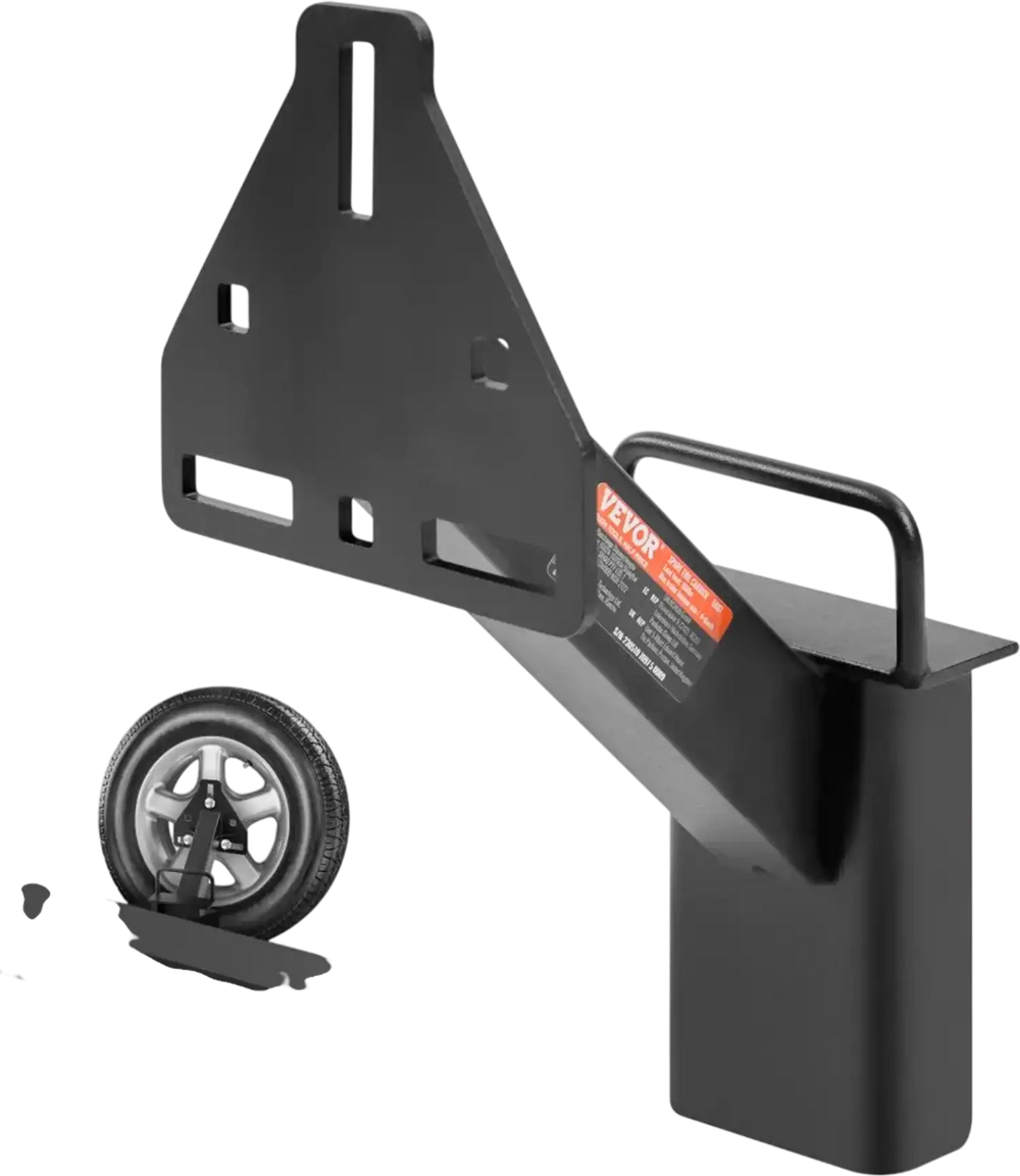VEVOR Spare Tire Carrier, Trailer Spare Tire Mount, 160 lbs Capacity, Utility Trailer Accessories Fits Most 4 & 5 & 6 & 8 Lugs Wheels on 4", 4.25", 4.5", 4.75", 5", 5.5", 6", 6.5" Bolt Patterns