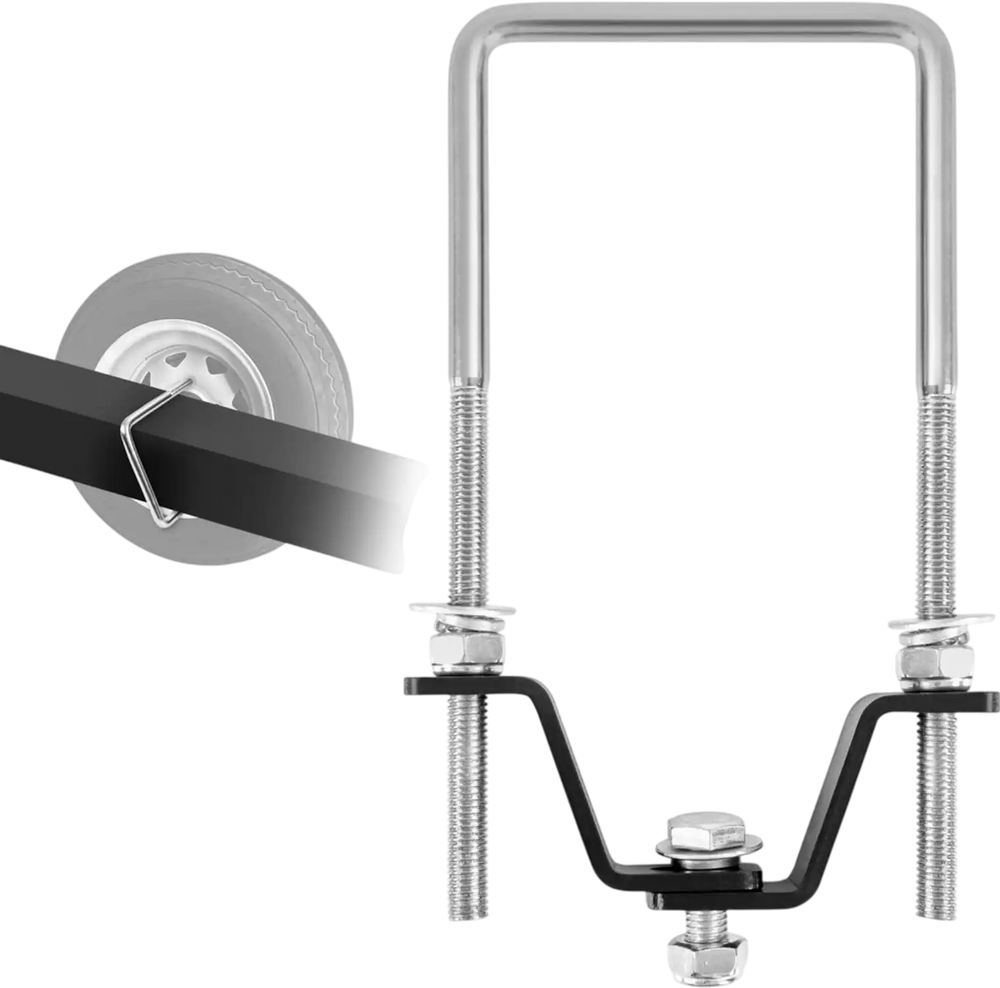 VEVOR Spare Tire Carrier, U-Bolt Zinc Plated Spare Tire Mount Bracket Side Mount with Lock, 160 lbs Capacity, 4 & 5 Lugs Wheels on 4", 4.5", 5" Bolt Patterns, for Trailer Tongue, Marine Trailer