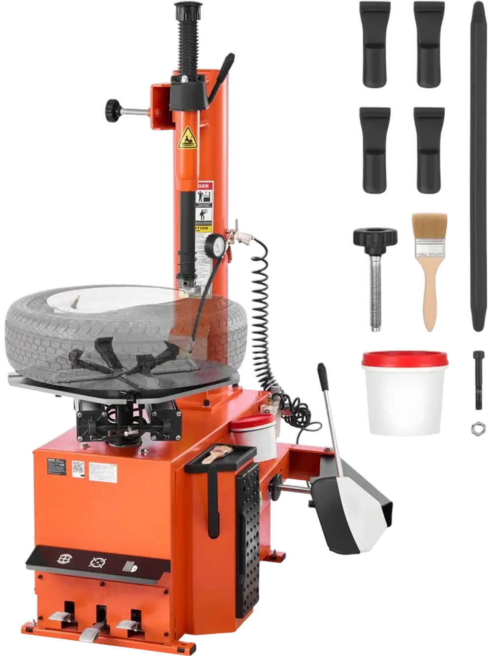 VEVOR Tire Changer Machine, 2HP/1500W Wheel Changer Tire Changing Machine, Outside Clamp 12"-22", Inside Clamp 12"-24", Support 15" Max Rim Width, with Foot Pedal Control for Repair Shop & Home Garage