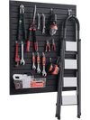 VEVOR Slat Wall Paneling, 4 x 4 ft, PVC Garage Slatwall with Modular Design, Black Slat Wall Easy-to-Install Adjustable Slatwall Panel with Coupling Structure & DIY Cutting, Fits for Storage & Display