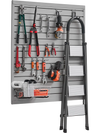 VEVOR Slat Wall Paneling, 4 x 4 ft, PVC Garage Slatwall with Modular Design, Grey Slat Wall Easy-to-Install Adjustable Slatwall Panel with Coupling Structure & DIY Cutting, Fits for Storage & Display
