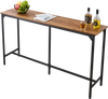 VEVOR Bar Table, 1PCS 53″ Kitchen Bar Table, Tall Dining Tables with Rounded Edge, Rectangular High Top Kitchen Tables for Balcony, Living Room, Light Brown, Black, Extended Horizontal Design
