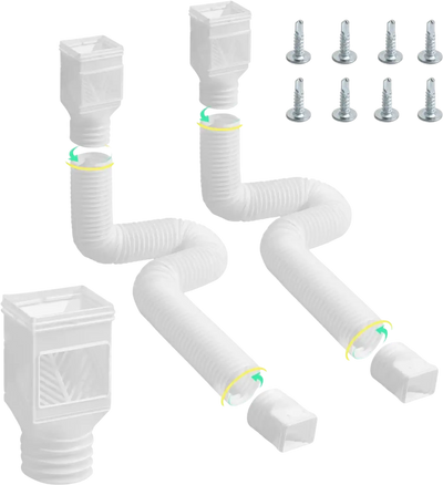 VEVOR Rain Gutter Downspout Extensions, 2-Pack Flexible Downspout Extender, Down Spout Drain Extension Extendable from 22