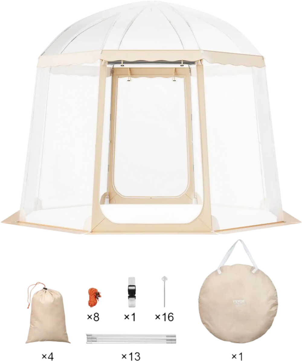 VEVOR Sports Tent, 4-8 People, Instant Pop-Up Tent Shelter Weatherproof Pod, Outdoor Bubble Clear View Tent, Climate Canopy Shelter for Soccer, Football, Softball & Other Sporting Events and Parades