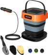 VEVOR Portable Cordless Pressure Washer with 2.64 Gal Tank, Foldable Power Washer 109 Max PSI, 3 Nozzles, Magnetic Sponge Brush & Soft Bristle Brush,78.7 in Hose, for Bike Cleaning, Patio, Camping