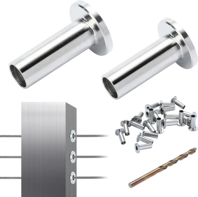Vevor Protector Sleeves T316 Stainless Steel Cable Railing Kit 121-Pc for 5/32