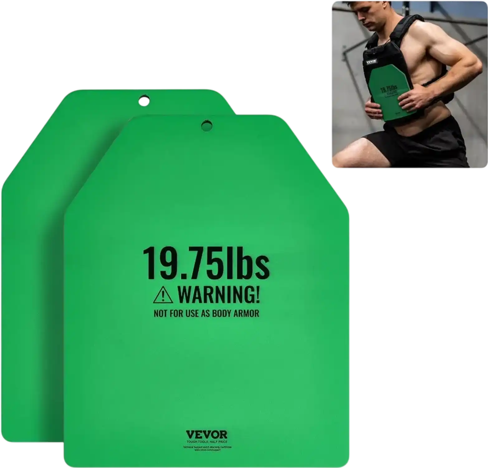 Vevor Weight Vest Plates 2 x 19.75 lbs Premium Steel Pair New
