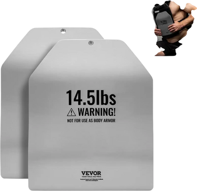 VEVOR Curved Weight Vest Plates, 14.5 LB Pairs, Premium Steel Weighted plates, Contoured Ergonomic Fit – WODs, Additional Weight for Weight Vests, for Strength Training, Running, Heavy Workouts