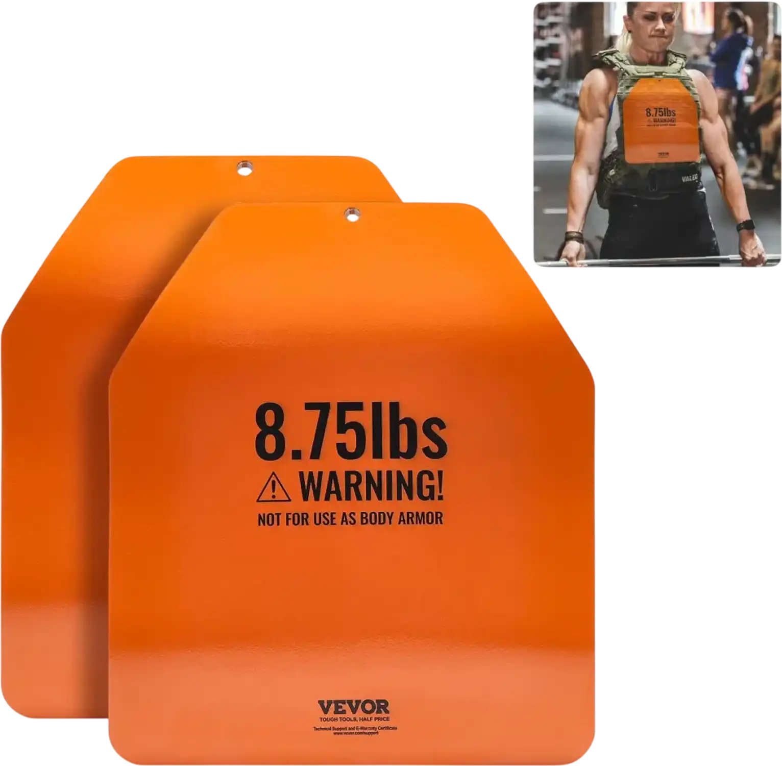 Vevor Curved Weight Vest Plates 2 x 8.75 lbs Steel Set New