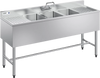 VEVOR 3 Compartment Sink, 18-Gauge 304 Stainless Steel, 10" x 14" x 10" Bowl Size, 3 Bay Commercial Under Bar Sink with Double Drainboard and Backsplash for Kitchen, Restaurant, Food Truck & Home Use