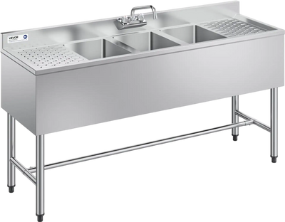 Vevor Commercial Sink 3-Compartment 60