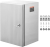 VEVOR Steel Electrical Box, 20"x 16"x 8", 304 Stainless Steel Electrical Enclosure Box, Wall-Mounted Outdoor Electrical Electronic Equipment Enclosure with Mounting Plate Hinges Lock, IP66 Waterproof
