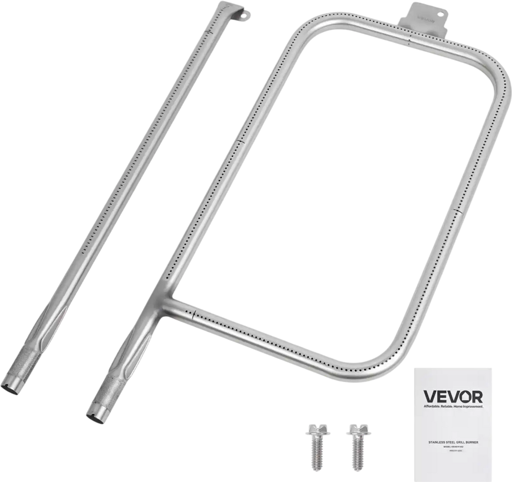 VEVOR Grill Burner Tube for Weber Q3200, Q300 (2013 & earlier), Q320, Q3000 (2014 & newer), 23.75 inch 304 Stainless Steel Tube Burner for Weber 404341, 57060001, 586002, Replacement Part 60036, 80385