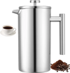 VEVOR French Press Coffee Maker, 51 Ounce 1.5 Liter Stainless Steel Coffee Press Tea Maker with Filter, Large Double Wall Insulated French Presses Cold Brew for Camping Travel Home Kitchen, Silver