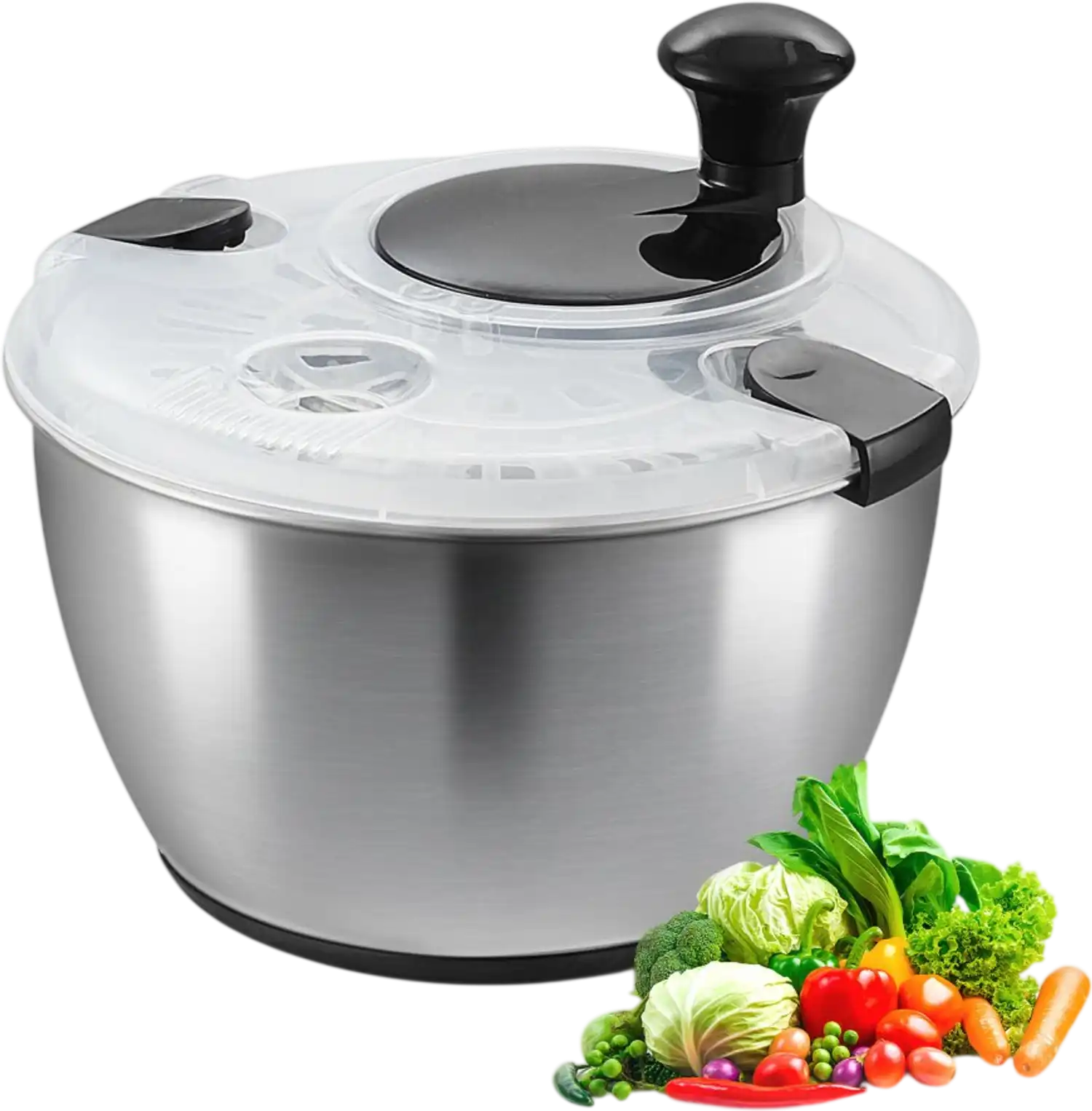 Vevor Salad Spinner 4.75Qt Stainless Steel Vegetable Dryer Washer New