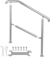VEVOR Stainless Steel Transitional Handrail fit for Level Surface and 2 to 3 Adjustable Stair Indoor Outdoor Step Railings 441lb Capacity with Installation Kit Porch DIY, Silver