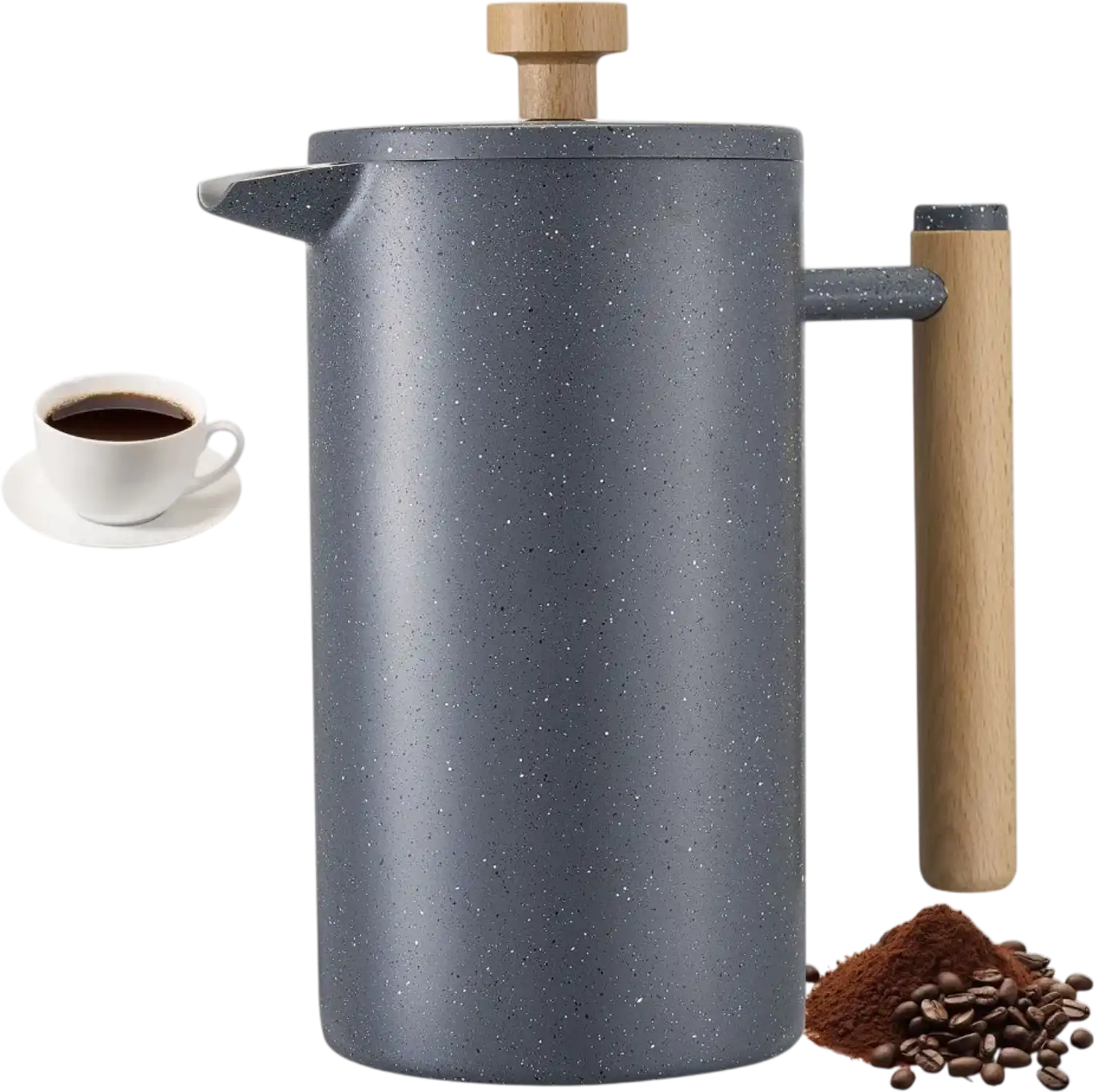 Vevor French Press Coffee Maker 34 oz Stainless Steel Double Wall Insulated Black New
