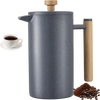 VEVOR French Press Coffee Maker, 34 Ounce 1 Liter Stainless Steel Coffee Press Tea Maker with Filter, Large Double Wall Insulated French Presses Cold Brew for Camping Travel Home Kitchen, Black