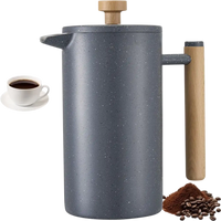 VEVOR French Press Coffee Maker, 34 Ounce 1 Liter Stainless Steel Coffee Press Tea Maker with Filter, Large Double Wall Insulated French Presses Cold Brew for Camping Travel Home Kitchen, Black