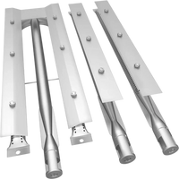 VEVOR BBQ Burners Replacement, Stainless Steel Burner Grill Part Kit, 3 Packs BBQ Burners Replacement, Grill Burner Replacement with Air Flap Barbecue Replacement Parts with Evenly Burning for Gas Gri