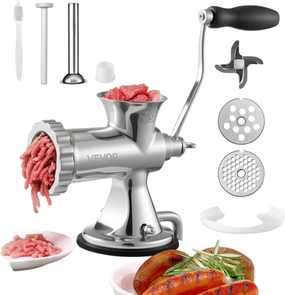 Vevor Meat Grinder Manual Stainless Steel Hand Crank Mincer Sausage Maker New