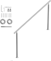 VEVOR Handrails for Outdoor Steps, 70.9 in/ 180cm Length Stair Hand Rail Kit, Transitional Stainless Steel Railings with Installation Kit, Double-column Staircase Handrails for Seniors,Porch & Deck