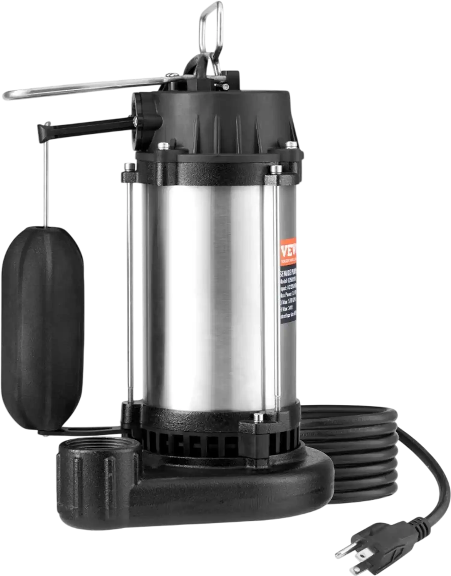 Vevor Sewage Pump 1HP 5770 GPH 34' Lift Submersible Water Pump New