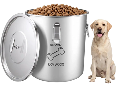 Vevor Dog Food Storage Container Stainless Steel 5.28 Gal Airtight Bin New