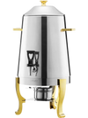 VEVOR Stainless Steel Beverage Dispenser, 3.4 Gallon Drink Dispenser  with Alcohol Burner, Hot & Cold Drink Dispensers with Spigot for Coffee Tea Hot Water, Ideal for Restaurants, Hotels, Parties