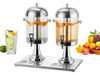 VEVOR Beverage Dispenser, 2.1 Gallon x 2 Drink Dispenser for Parties, Stainless Steel + Plastic Juice Dispensers with Spigot Ice Chamber Tray, Iced Tea Lemonade Dispensers, for Restaurants, Hotels