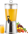 VEVOR Beverage Dispenser, 2.1 Gallon Drink Dispenser for Parties, Stainless Steel + Plastic Juice Dispensers with Spigot Ice Chamber, Iced Tea Lemonade Juice Water Dispensers, for Restaurants, Hotels