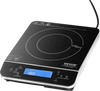 VEVOR Portable Induction Cooktop, 1500W Electric Induction Burner with 9 Temperature Settings, Countertop Induction Hot Plate with 4H Timer, 24H Reservation, Child Lock, Easy to Clean, for Cooking