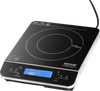 VEVOR Portable Induction Cooktop, 1800W Electric Induction Burner with 9 Temperature Settings, Countertop Induction Hot Plate with 4H Timer, 24H Reservation, Child Lock, Easy to Clean, for Cooking