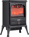 VEVOR 22.8inch Freestanding Fireplaces, 1500W 5120BTU Portable Electric Fireplace Stove Heater, with Overheating Protection,Realistic Flames,for Living Room,Bedroom,Study,Dining Room Warmth,Black