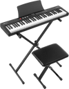 VEVOR Digital Piano 61 Keys Semi Weighted Keyboard Portable Stand Bench, for Beginners, 128 Tones, 128 Rhythms, Dual Power Supply Electronic Piano, with Pedal, Headphone Jack, USB/MIDI, Music Stand