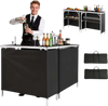 VEVOR Folding Portable Bar Table, 2 pcs, 38.6 x 15.2 x 34.3 in, with Carry Bag, Storage Shelf, Detachable Skirt, Quick and Easy Setup, Foldable Mobile Bartending Station for Events, Party, Tradeshow