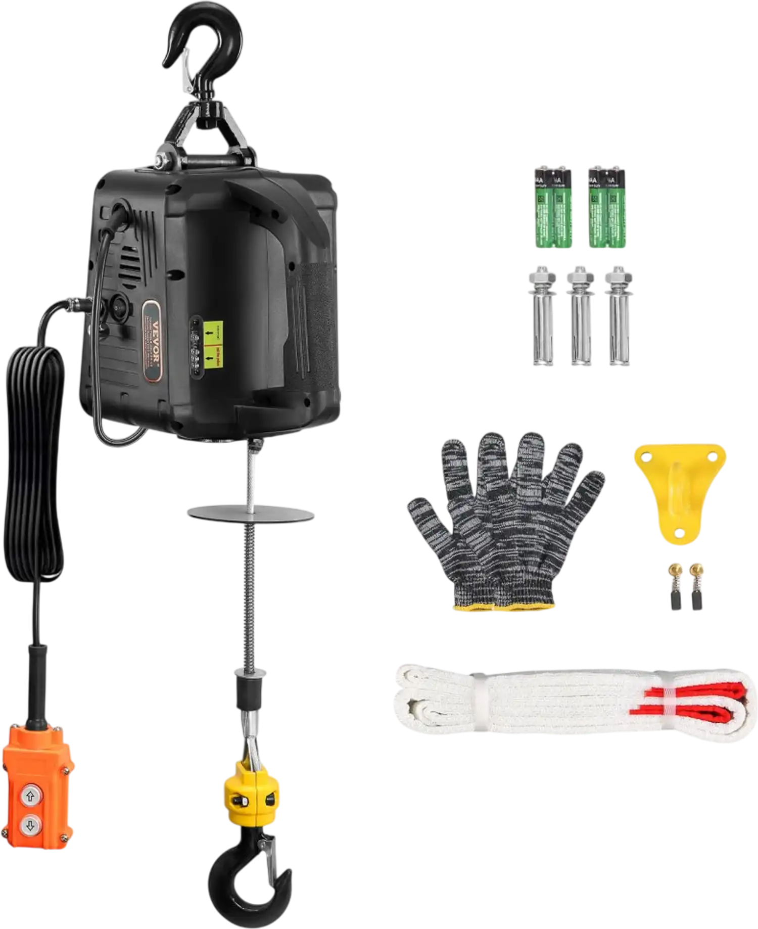 Vevor Electric Hoist Winch 1100 lbs 1500W Portable Power Crane with Wired Remote New