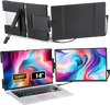VEVOR Portable Laptop Screen Extender, 14" FHD 1080P IPS Dual Extended Monitor for 13"-17" Laptop, Swivel Portable Monitor USB-C/USB-A/Mini HDMI Port, Compatible with Mac/Wins/Android/Switch/PS5