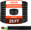 VEVOR 25 FT 6AWG Portable Power Cable (3 Conductor), Heavy Duty 600V SOOW Electrical Power Cable, Industrial Grade Electric Wire, Premium CPE Rubber Jacket, Copper Extension Cord for Welder Machine