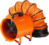 VEVOR Portable Ventilator, 8 inch Heavy Duty Cylinder Fan with 33ft Duct Hose, 195W Strong Shop Exhaust Blower 1070CFM, Industrial Utility Blower for Sucking Dust, Smoke, Smoke Home/Workplace