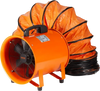 VEVOR Portable Ventilator, 12 inch Heavy Duty Cylinder Fan with 16.4ft Duct Hose, 585W Strong Shop Exhaust Blower 3198CFM, Industrial Utility Blower for Sucking Dust, Smoke, Smoke Home/Workplace