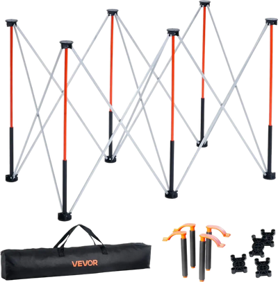 VEVOR Portable Folding Workstand, 4.16 x 2.18 ft Collapsible Workbench, 2500 lbs Weight Capacity, No Assembly Foldable Work Stand with Storage Bag, Table Top NOT Included, for Garage Workshop Outdoor