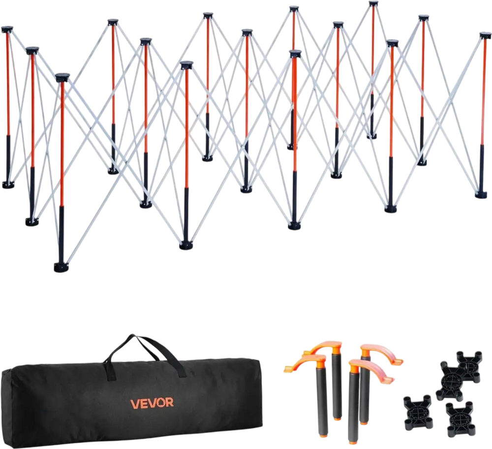 VEVOR Portable Folding Workstand, 8.02 x 4.12 ft Collapsible Workbench, 6000 lbs Weight Capacity, No Assembly Foldable Work Stand with Storage Bag, Table Top NOT Included, for Garage Workshop Outdoor