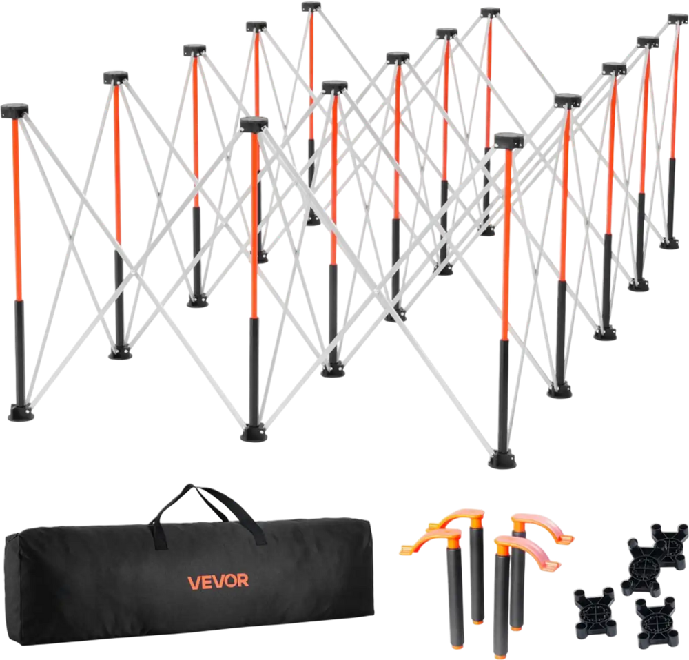 VEVOR Portable Folding Workstand, 8.05 x 4.13 ft Collapsible Workbench, 6000 lbs Weight Capacity, No Assembly Foldable Work Stand with Storage Bag, Table Top NOT Included, for Garage Workshop Outdoor